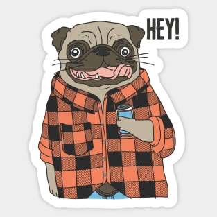 Hey Urban Pug Sticker